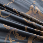 Exclusive Tencel Cotton Satin Jacquard Bedding | Luxurious Comfort — Blue gold — Size 2.0m — Lifestyle View