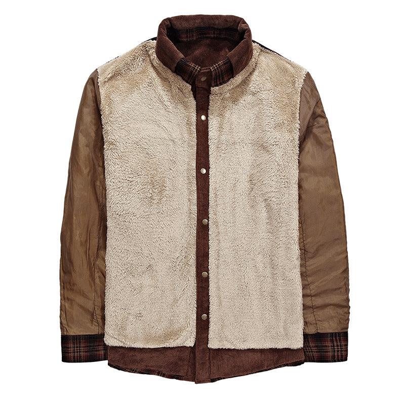 Exclusive Thicken Warm Fleece Jackets — Army Green — Size 48 M — Top View