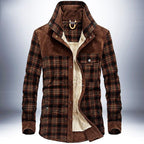 Exclusive Thicken Warm Fleece Jackets — Army Green — Size 48 M — Front View
