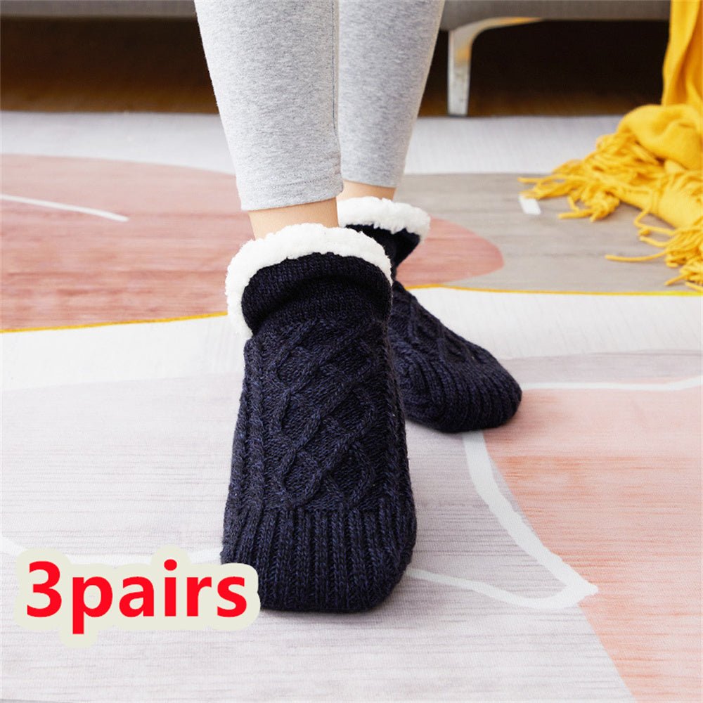 Exclusive Thicken Warm Home Bedroom Socks Slippers — Apricot — Size 18to21 — Width 1pair — Alternate View 15