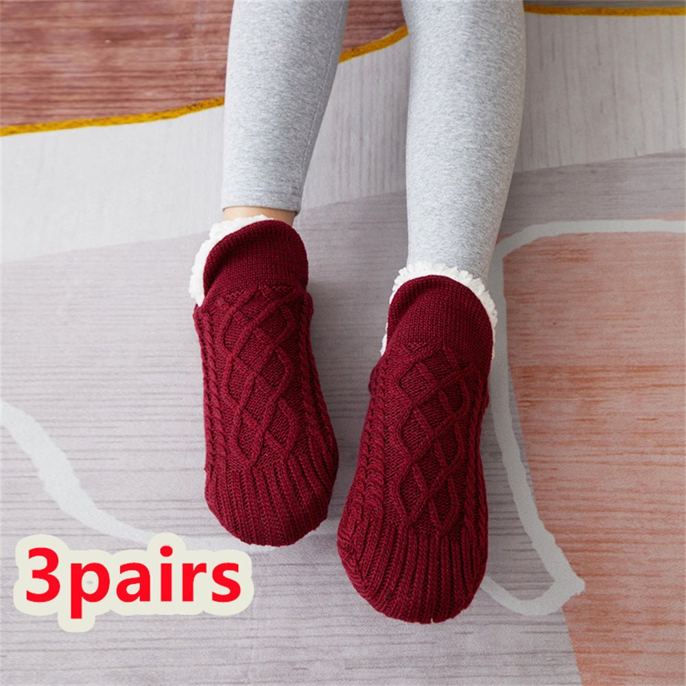Exclusive Thicken Warm Home Bedroom Socks Slippers — Apricot — Size 18to21 — Width 1pair — Alternate View 24