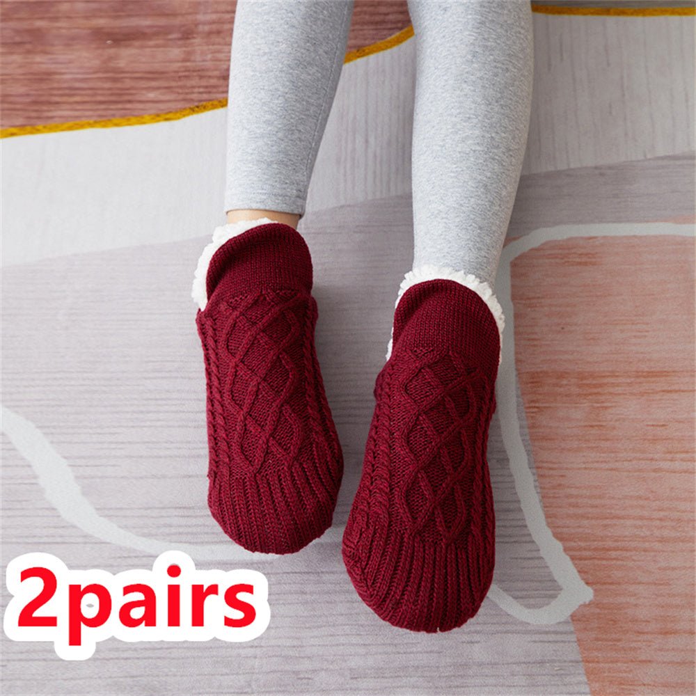 Exclusive Thicken Warm Home Bedroom Socks Slippers — Apricot — Size 18to21 — Width 1pair — Alternate View 7