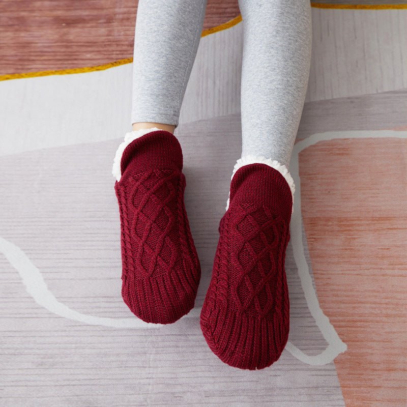 Exclusive Thicken Warm Home Bedroom Socks Slippers — Apricot — Size 18to21 — Width 1pair — Alternate View 23