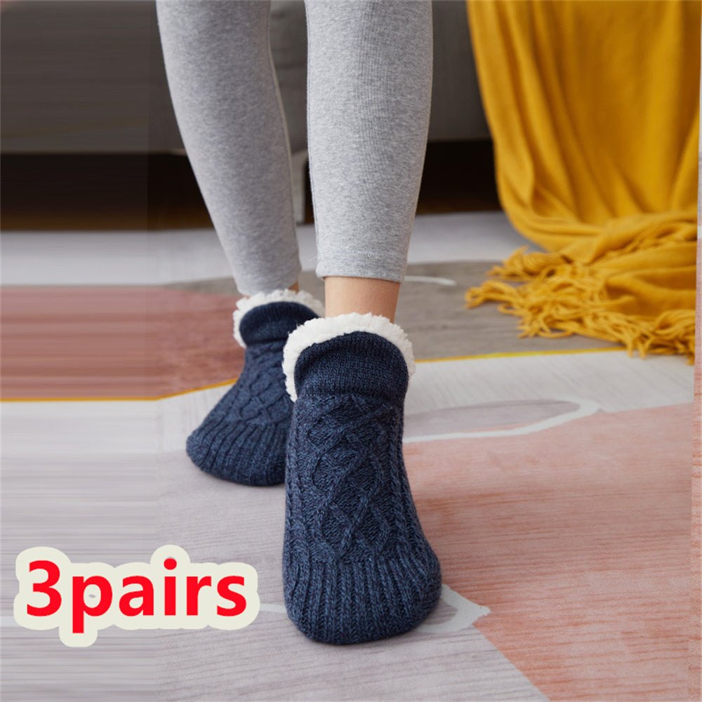 Exclusive Thicken Warm Home Bedroom Socks Slippers — Apricot — Size 18to21 — Width 1pair — Alternate View 22