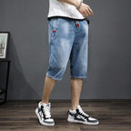 Exclusive Thin Cropped Jeans — Black — Size 2XL — Front View