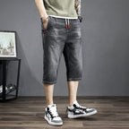 Exclusive Thin Cropped Jeans — Black — Size 2XL — Back View