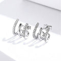 Exclusive Three-layer silver earrings — Silver — Front View