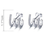 Exclusive Three-layer silver earrings — Silver — Alternate View 7