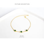 Exclusive Three Lovely Emerald Gemstone Bracelet — Bracelet White — Size 925 Silver — Alternate View 8