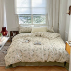 Exclusive Three Or Four Piece Set Of Small Floral Bed — 1 Style — Size 1.2m flat sheet — Top View