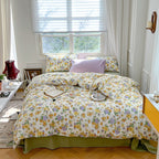 Exclusive Three Or Four Piece Set Of Small Floral Bed — 1 Style — Size 1.2m flat sheet — Front View