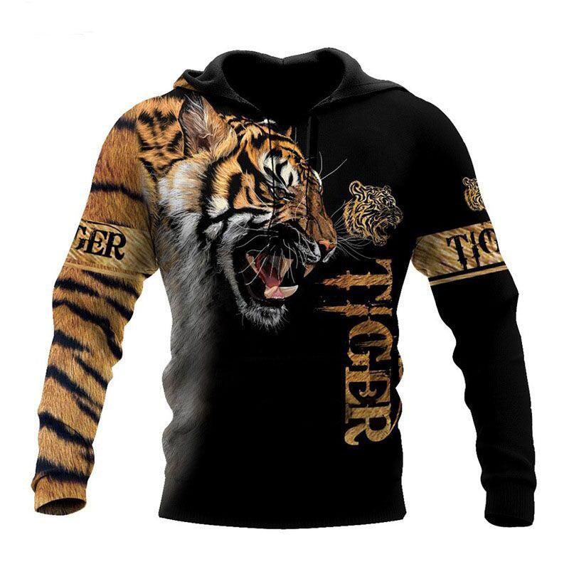 Exclusive Trendy Men’s Animal Print Sweatshirt | Bold Autumn Style — 1 Style — Size 2XL — Back View
