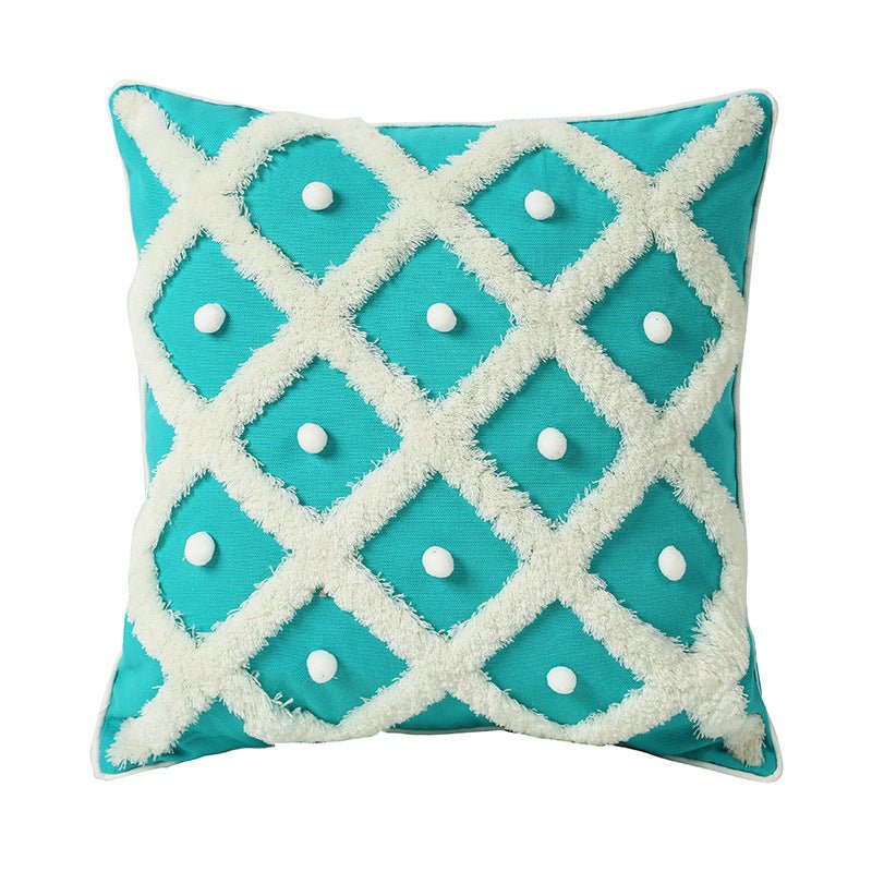 Exclusive Tufted Moroccan Pillow Case | Boho Cushion Cover — Black — Lifestyle View
