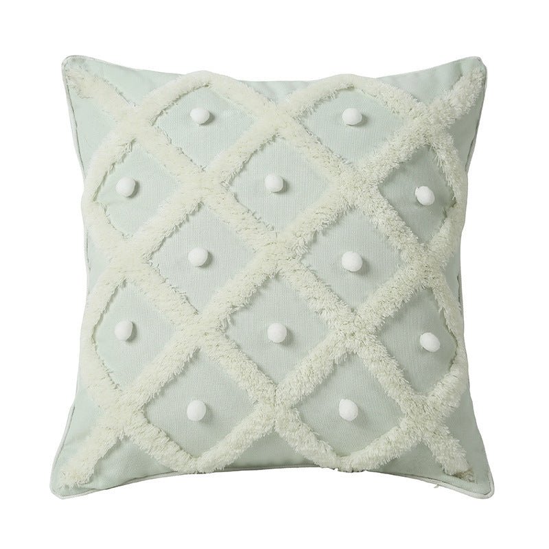 Exclusive Tufted Moroccan Pillow Case | Boho Cushion Cover — Black — Side View