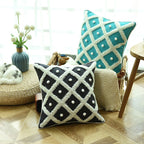 Exclusive Tufted Moroccan Pillow Case | Boho Cushion Cover — Black — Top View