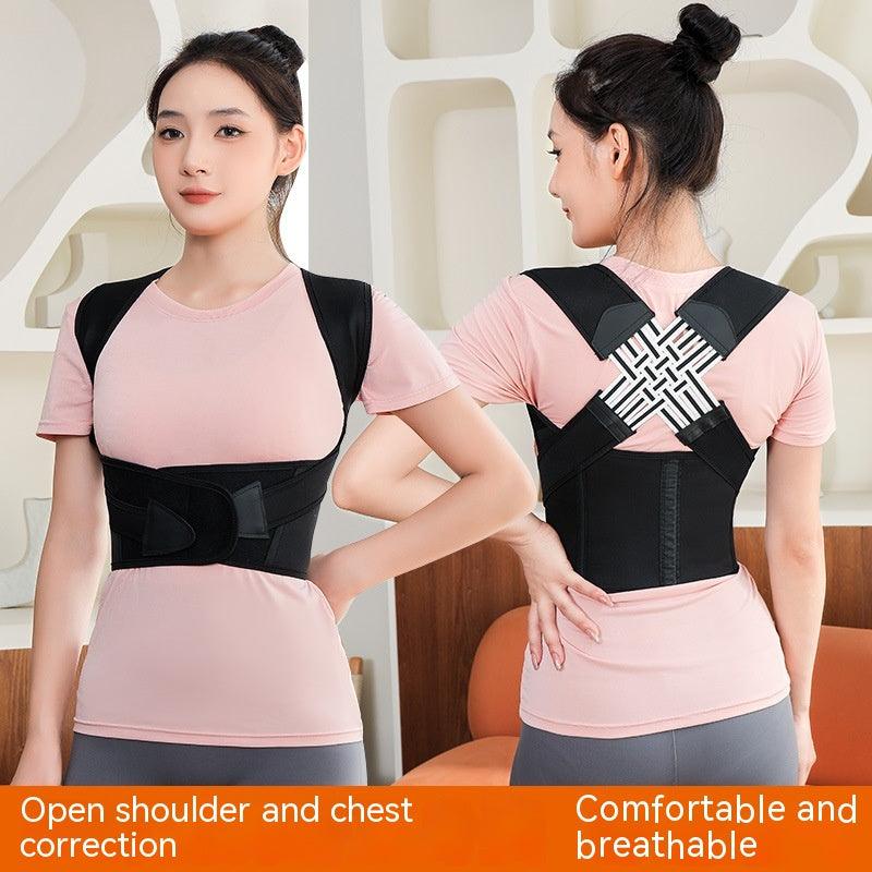 Exclusive Unisex Anti-Humpback Chest Lift Brace Posture Corrector — Black — Size L — Side View