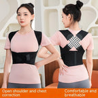 Exclusive Unisex Anti-Humpback Chest Lift Brace Posture Corrector — Black — Size L — Side View