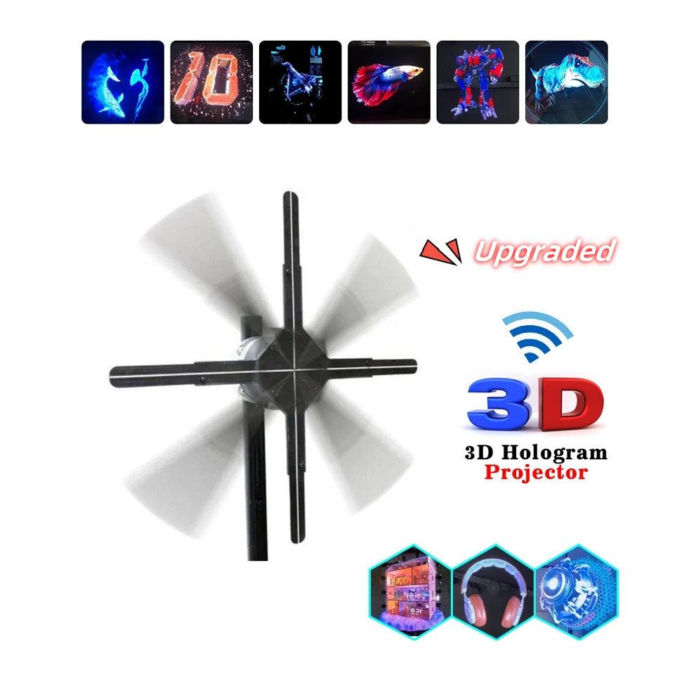 Exclusive Upgraded Naked Eye 3D Holographic Advertising Machine — Black — Size AU — Front View