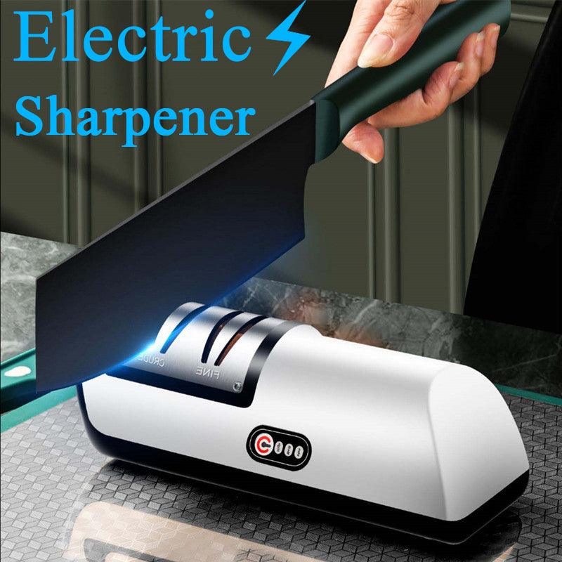 Exclusive USB Rechargeable Electric Knife Sharpener — Black — Size usb — Front View