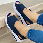 Exclusive Velcro Casual Summer Women Sandals — Black — Size 35 — Lifestyle View