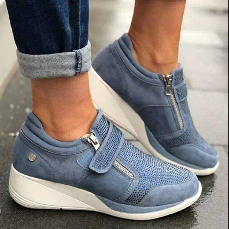 Exclusive Velcro Single Shoes Mary Jane Women's Style — Beige — Size 35 — Front View
