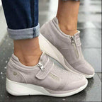 Exclusive Velcro Single Shoes Mary Jane Women's Style — Beige — Size 35 — Lifestyle View