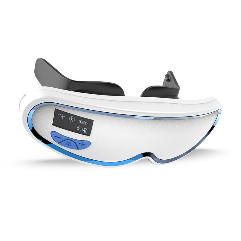 Exclusive Vibrating Eye Massage 3D Green Light Eye Massager — White blue — Size USB — Side View