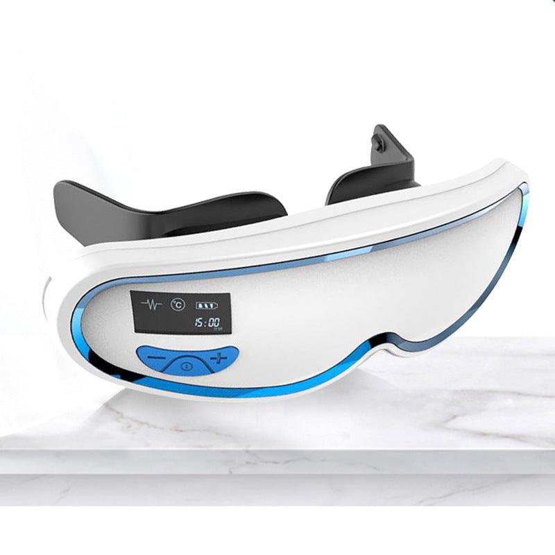 Exclusive Vibrating Eye Massage 3D Green Light Eye Massager — White blue — Size USB — Front View