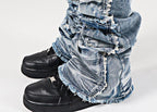 Exclusive Men's Vintage Flare Jeans — Light Blue — Size 40 — Detail View