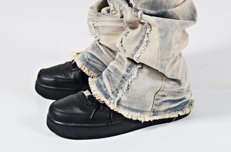 Exclusive Men's Vintage Flare Jeans — Light Blue — Size 40 — Top View