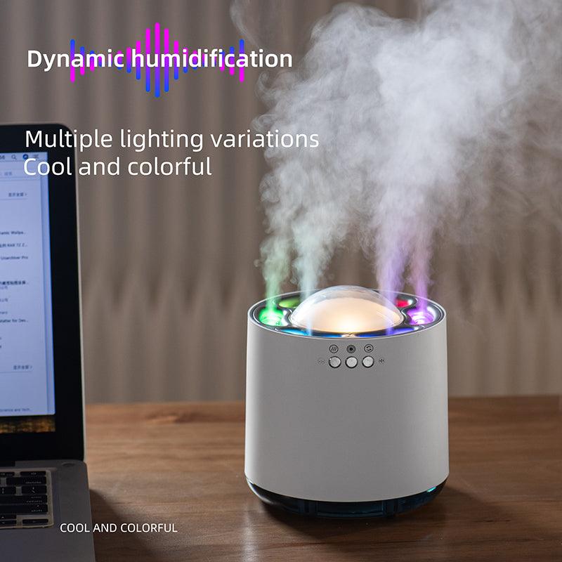 Exclusive Voice Control Colorful Led Lamp Humidifier — White — Front View