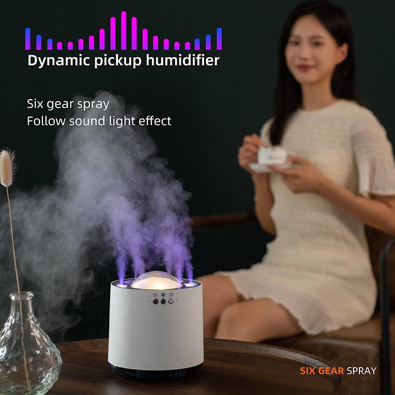 Exclusive Voice Control Colorful Led Lamp Humidifier — White — Side View