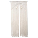 Exclusive Bohemian Handwoven Macrame Wall Hanging — White — Front View