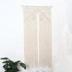 Exclusive Bohemian Handwoven Macrame Wall Hanging — White — Detail View