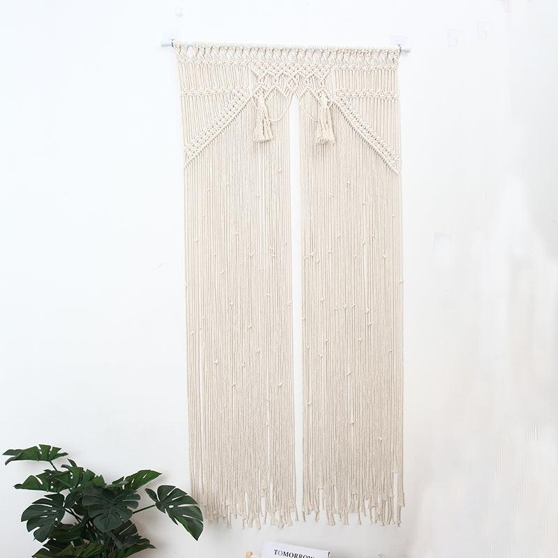 Exclusive Bohemian Handwoven Macrame Wall Hanging — White — Detail View