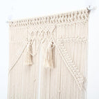 Exclusive Bohemian Handwoven Macrame Wall Hanging — White — Top View