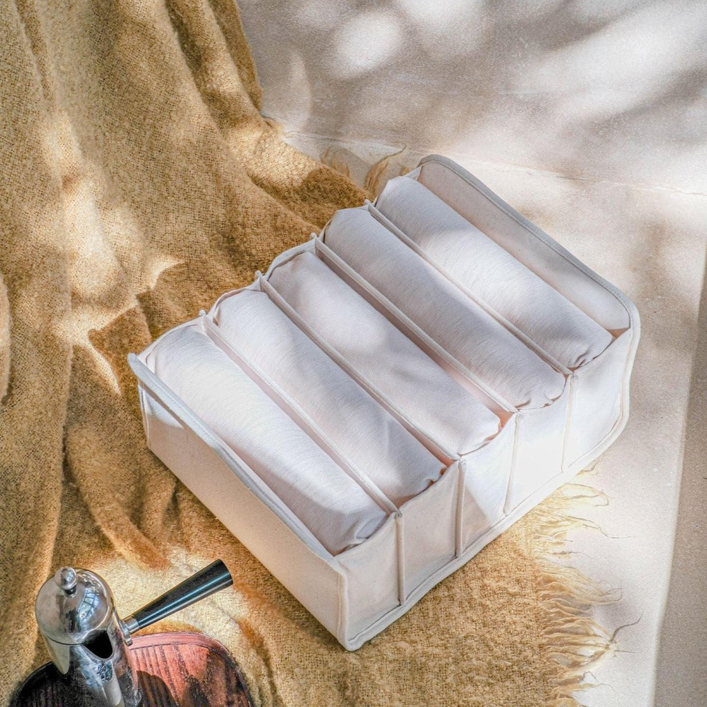 Exclusive Fabric Wardrobe Underwear Organizer — Jisu Big Seven — Front View