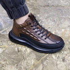 Exclusive Pattern Elastic Band Trend Men's Shoes — 632black — Size 38 — Back View