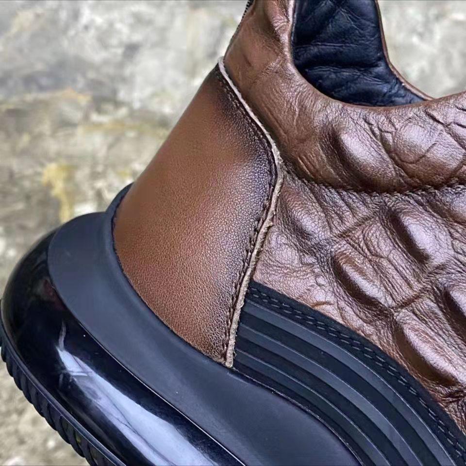 Exclusive Pattern Elastic Band Trend Men's Shoes — 632black — Size 38 — Side View