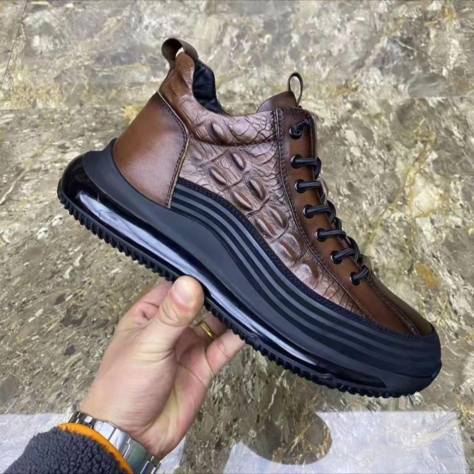 Exclusive Pattern Elastic Band Trend Men's Shoes — 632black — Size 38 — Front View