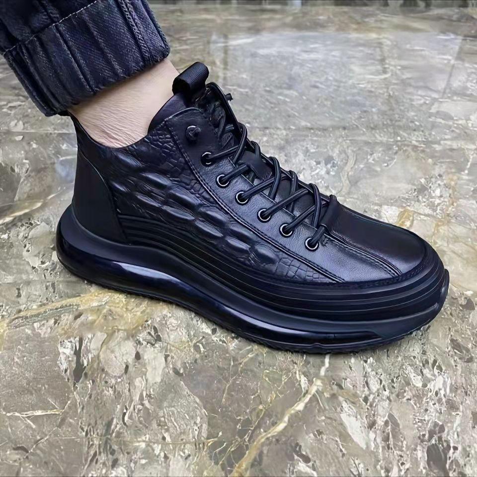 Exclusive Pattern Elastic Band Trend Men's Shoes — 632black — Size 38 — Top View