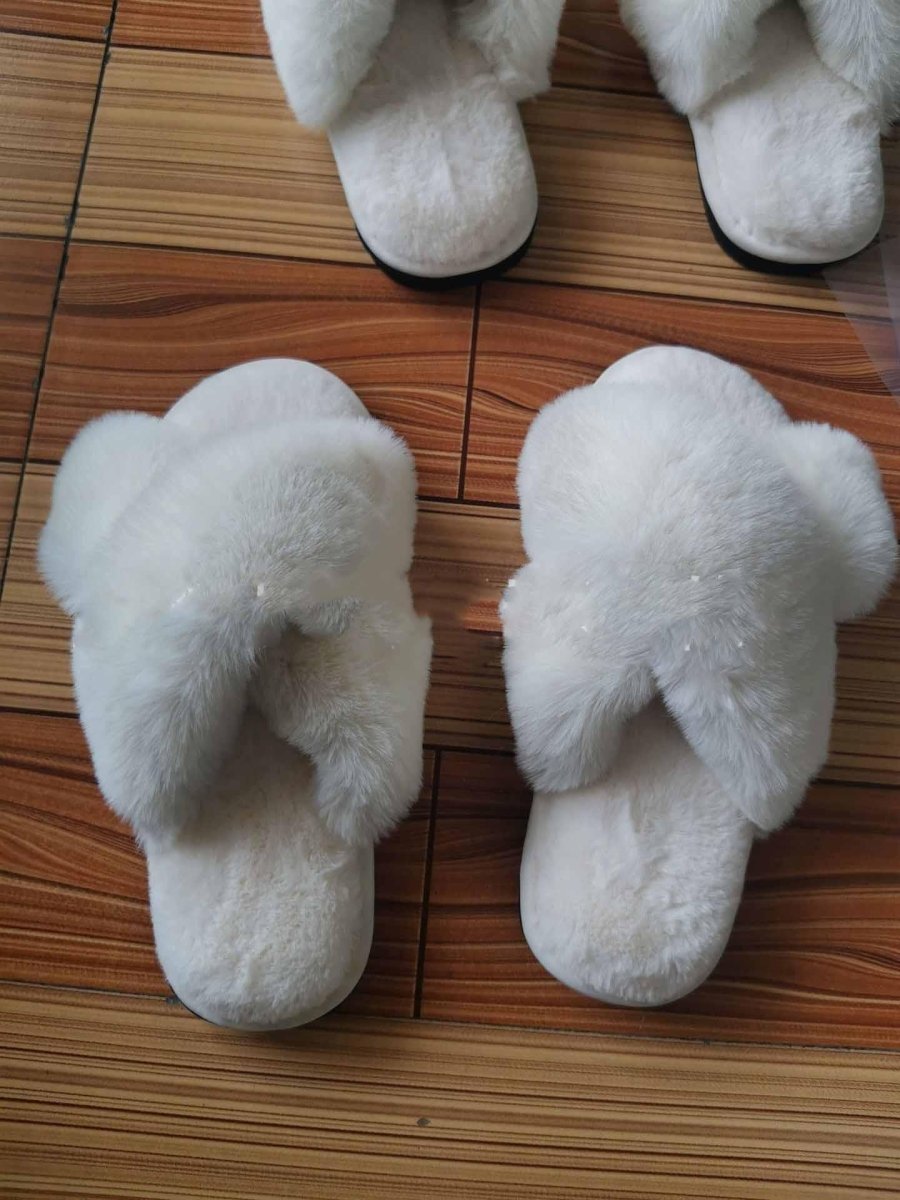 Exclusive Warm Fluffy Slippers — Beige — Size 36or37 — Alternate View 11
