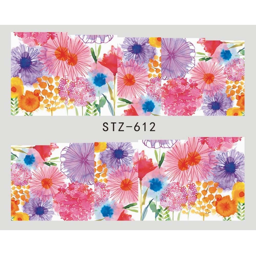 Exclusive Water Transfer Decal Sliders for Nail Art Decoration — STZ 502 — Top View