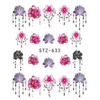 Exclusive Water Transfer Decal Sliders for Nail Art Decoration — STZ 502 — Back View