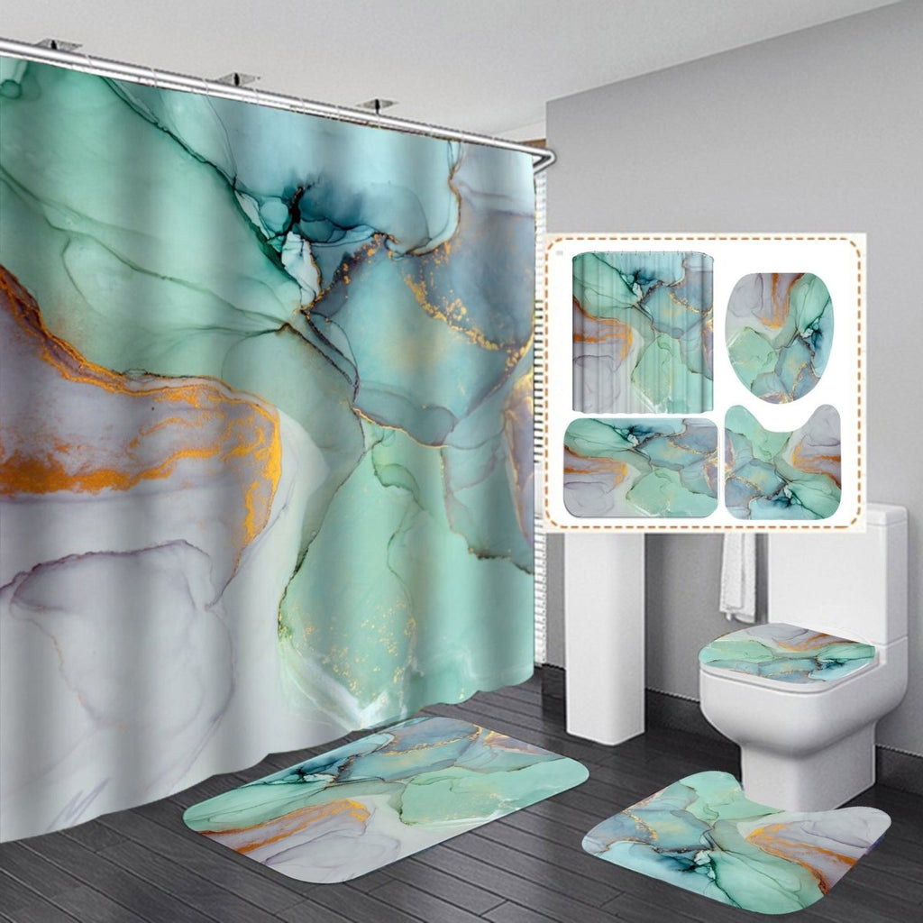 Exclusive Waterproof Bath Curtain with Hook Sets — A — Size 90x180cm — Detail View