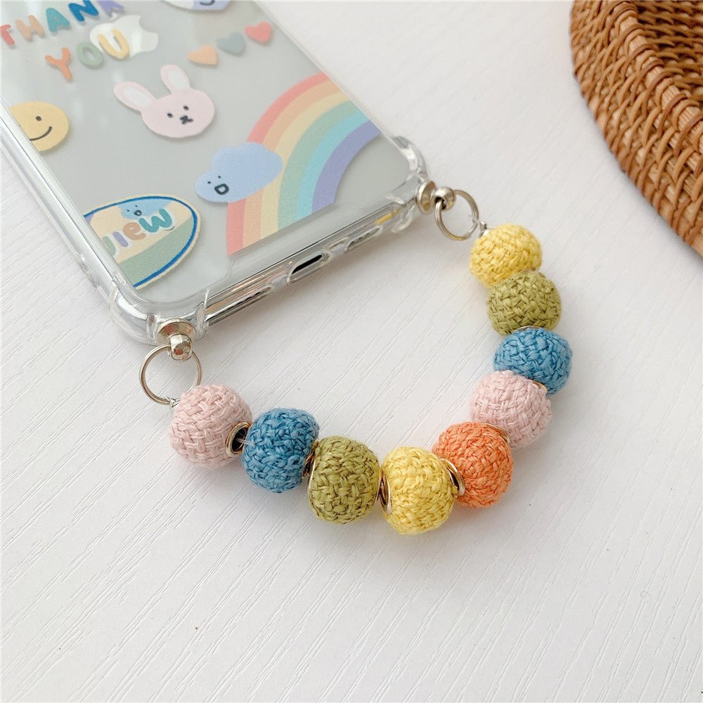 Exclusive Winter cute colored hair ball beads chain mobile phone case — 1style — Size iPhone7/8 SE2 — Alternate View 9