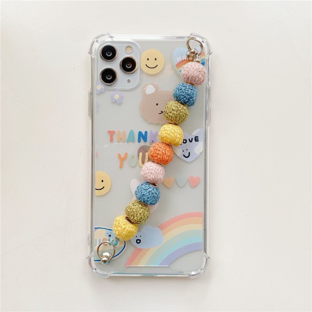 Exclusive Winter cute colored hair ball beads chain mobile phone case — 1style — Size iPhone7/8 SE2 — Alternate View 10