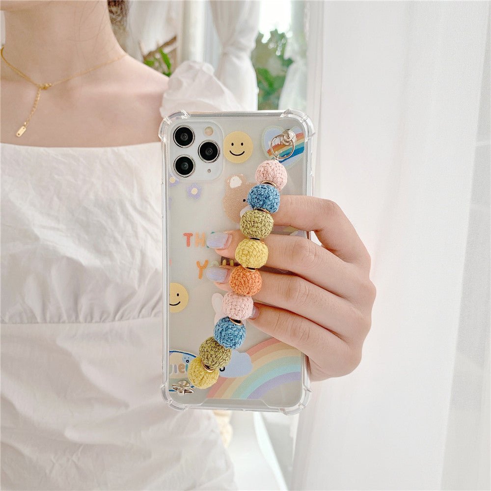 Exclusive Winter cute colored hair ball beads chain mobile phone case — 1style — Size iPhone7/8 SE2 — Alternate View 8