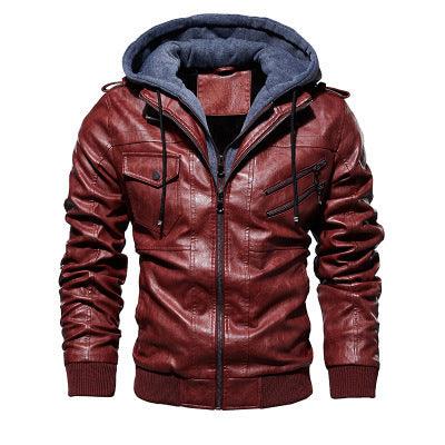 Exclusive Winter Fashion Motorcycle Leather Jacket — Black — Size 4XL — Alternate View 7