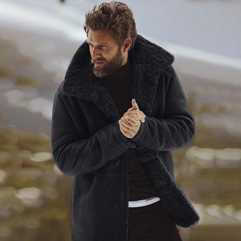 Exclusive Winter Men's Coat — Army Green — Size 3XL — Front View